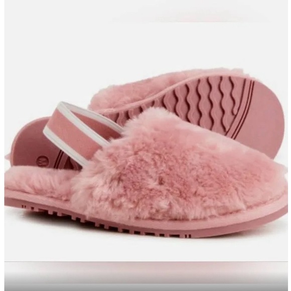 LAMO Girls Pink Shearling CARLA SLIPPERS Size M 12T - Picture 1 of 7